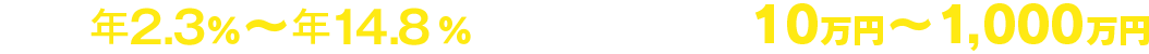 金利年2.3％～年14.8％｜借入限度額10万円～1,000万円