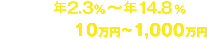 金利年1.9％～年14.5％｜借入限度額10万円～1,000万円