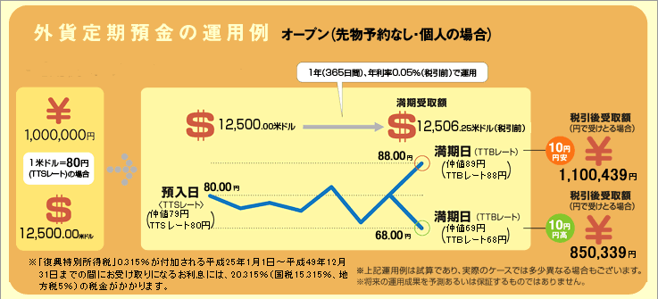 外貨定期預金の運用例