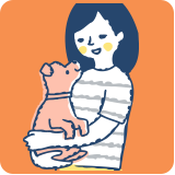 女性と犬