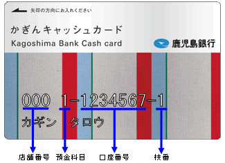総合口座キャッシュカードの例