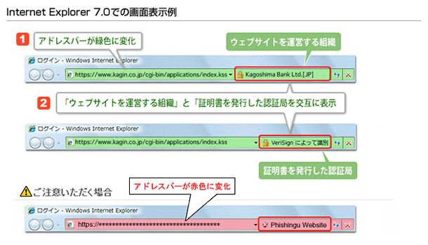 Internet Explorer 7.0での画面表示例